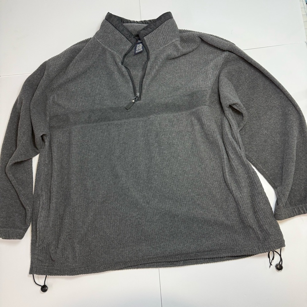 Faded Glory Charcoal Gray Plush Quarter-Zip Pullover vintage 90s men’s size 2XL